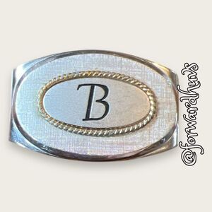 Swank B Initial Monogram Buckle or Bracelet Plate
